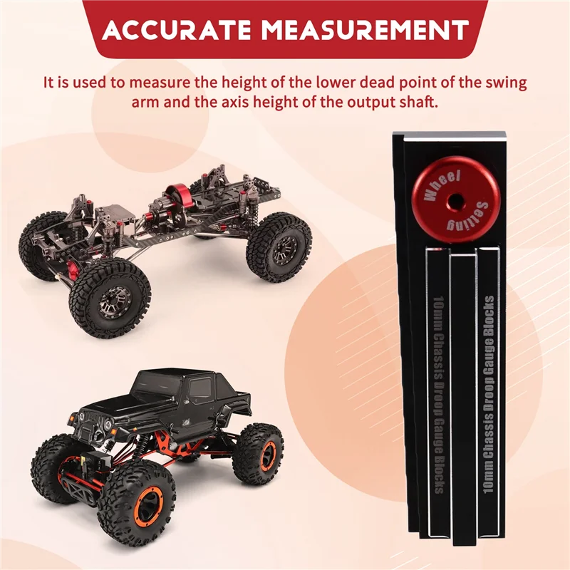 AINY-RC Car Chassis Droop Gauge Measuring Tool Height Ruler Kit For 1/10 Scale RC Cars