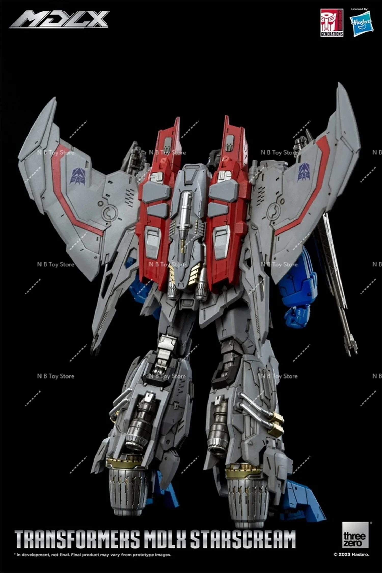 Original ThreeZero 3A G1 MDLX Transformation DLX Starscream 50 จุดข้อต่อคุณภาพสูง Action Figure พร้อมกล่อง