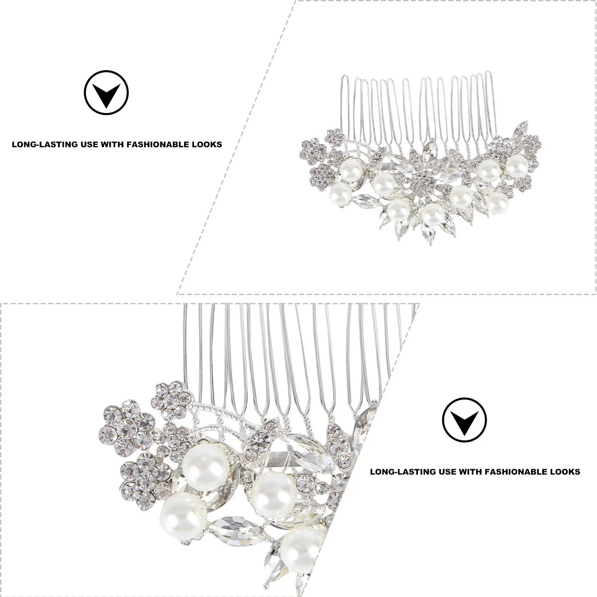 

Bridal Hair Comb 85x6cm Silver Wedding Accessories Elegant Design High Quality Alloy Material Party Banquet Gift