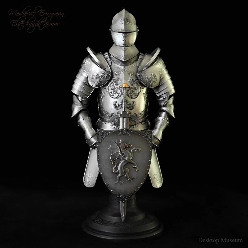 European Medieval Knight Armor Ornament Retro Desktop Decoration Resin Craftmanship Figurine