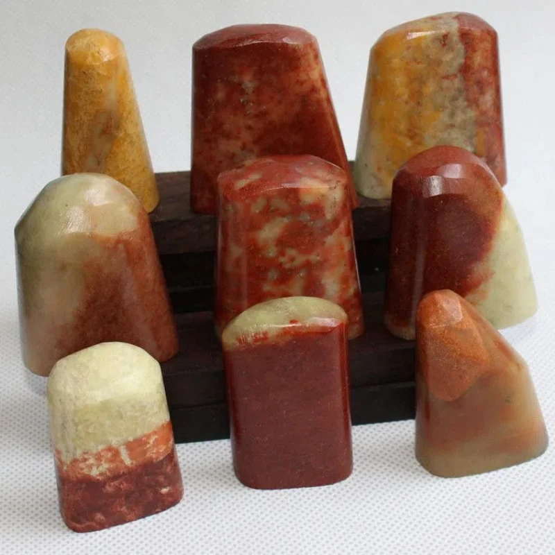 Carving Practice Blank Seal DIY Stone Name Stamp Painting Calligraphy Stamp Elliptic Shoushan Stone Seal Carving Exercise Stone