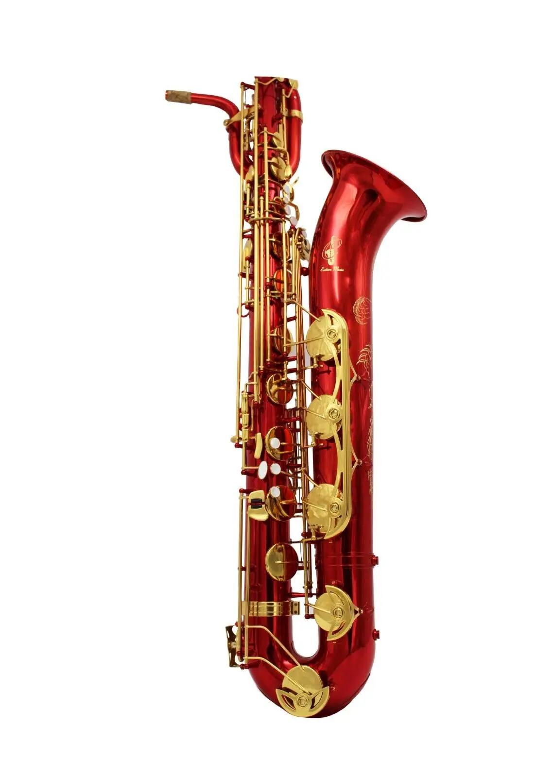 

Eastern music Red lacquer gold key Baritone Saxophone with dragon engravings