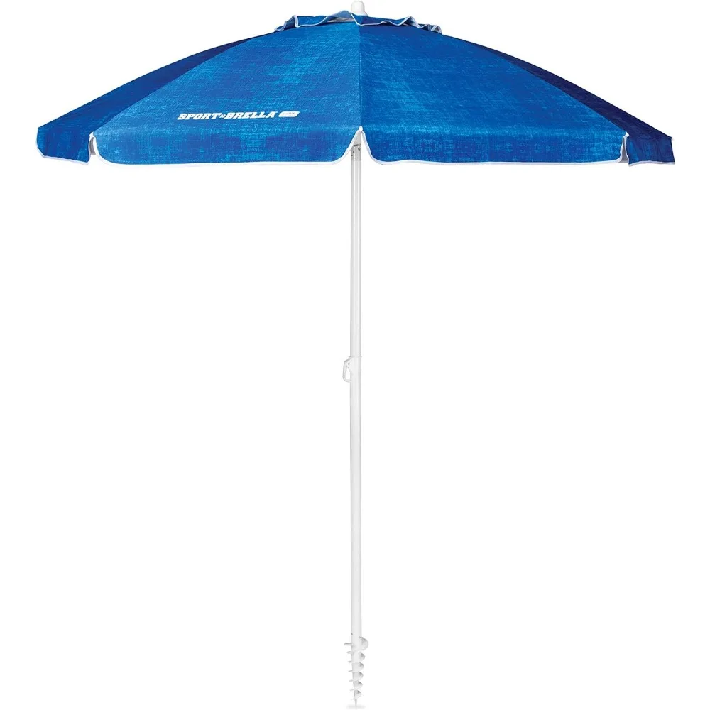 

6-Foot Vented Beach Umbrella with SPF 50+ Sun Protection, Upright Design for Sports and Outdoor Activities