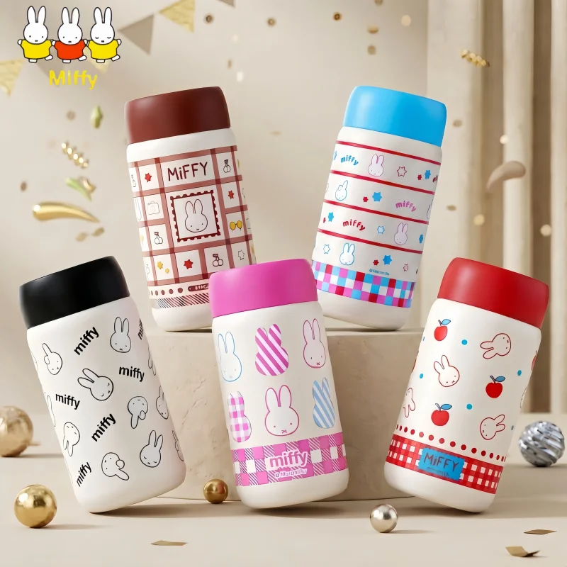 

380ML Miffy Thermos Cup 316 Stainless High Quality Creative with Lid Cold Drink Cup Student Portable Mini Thermos Water Cup Gift