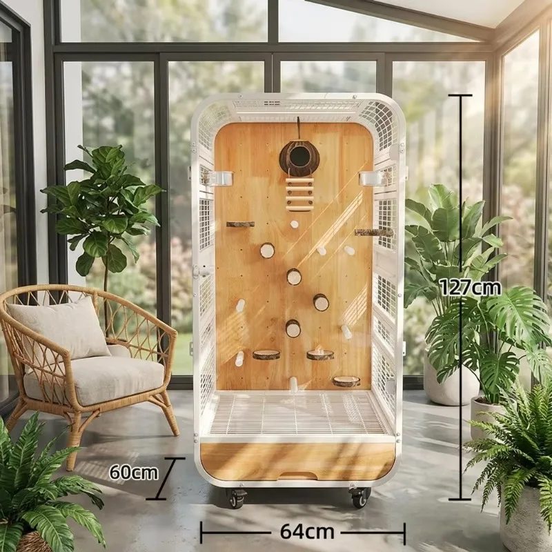 

Factory Direct Large Wooden Bird Cage Parakeets Lovebirds Indoor Garden Villa Breeding House