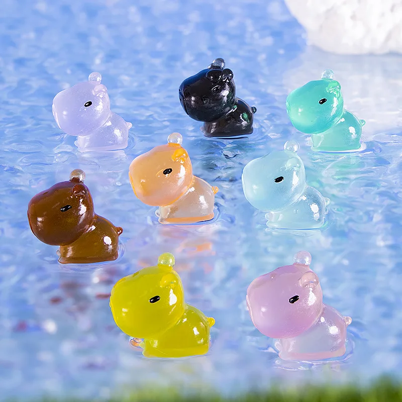 20pcs Mini เรืองแสง Capybara Luminous Micro Landscape สัตว์ตัวเลขขนาดเล็กสนามหญ้ากลางแจ้ง YARD Garden อุปกรณ์ตกแต่ง