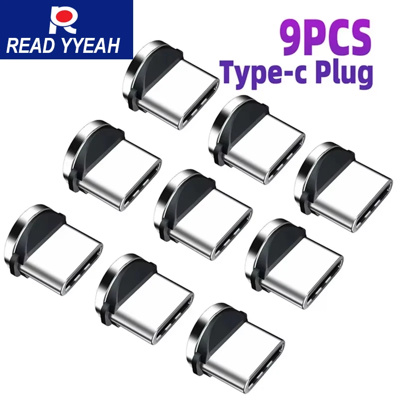 9pcs Converter Cable Adapter For Mobile Phone 360 Degree Charging Rotation Magnetic Multi Snelle Lader Mobiele Phone Accessories