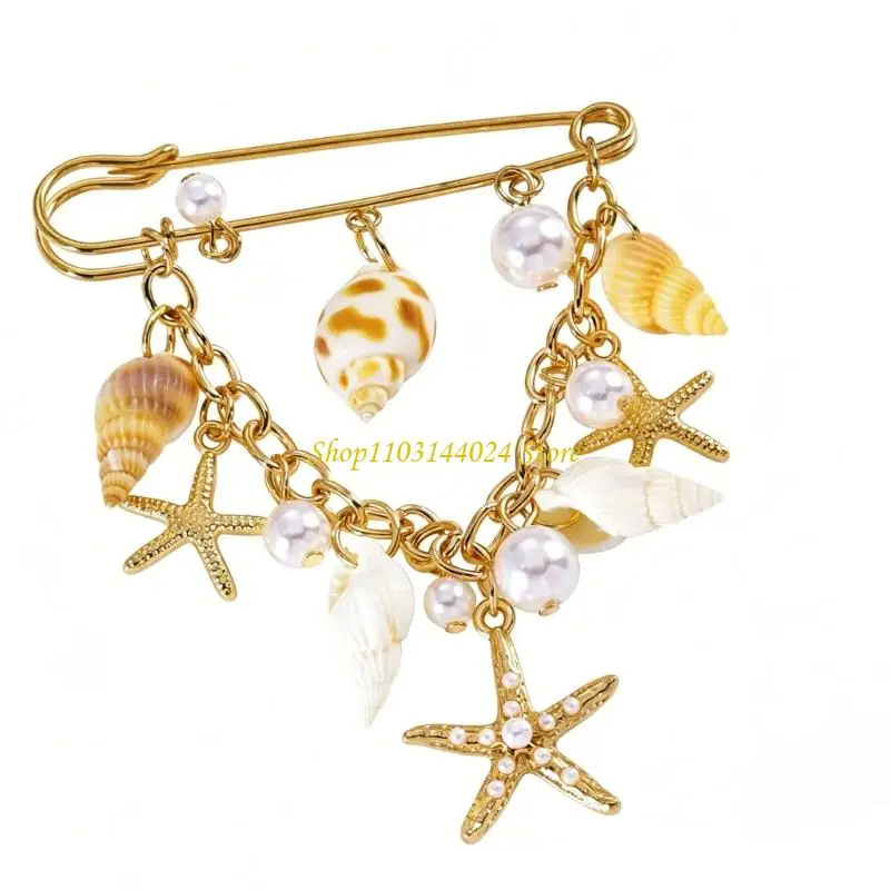 N5KE Beautiful Sea Themed Accessory Brooch For Enhancing Your Summer Wardrobe