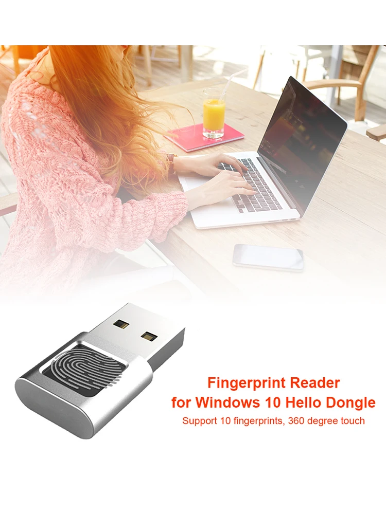 Mini USB Fingerprint Reader Module Device for Windows 10 Hello Biometrics Security Key Password-free Login