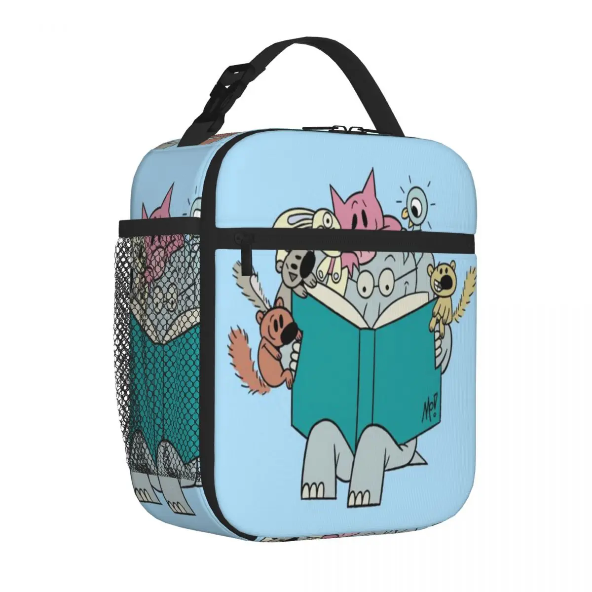 Bestselling Elephant And Piggie Reading With Friends Marble Print Lunch Carrier Gym Post-Workout Picnic Lunch Bag