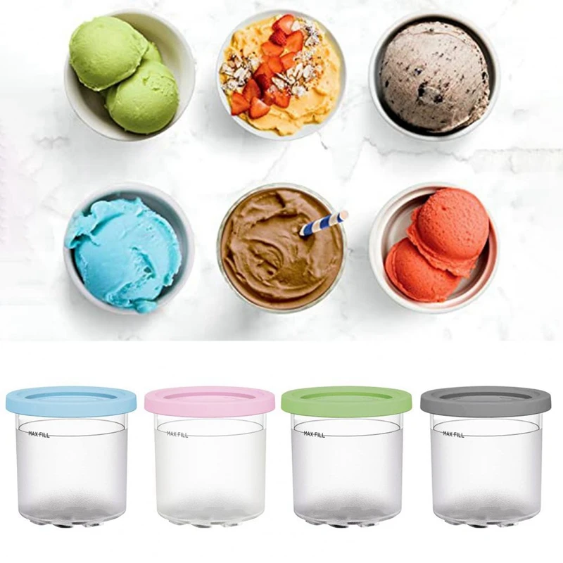 For Ninja XSKPLID2CD, Compatible With For NC299AMZ And NC300S Series Cream Ice Cream Makers1 Pint 4Pack Set