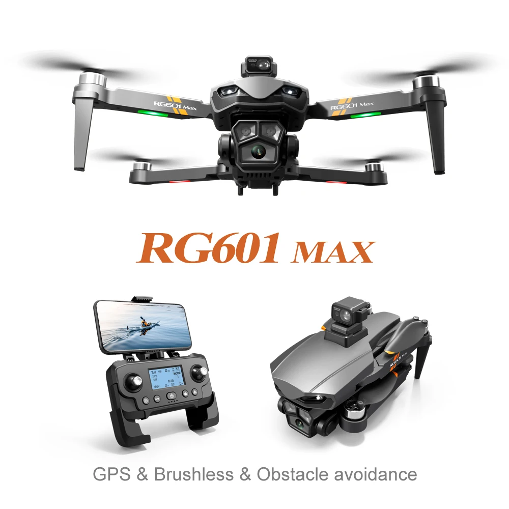 RG601 Max Drone GPS droni professionali 4k HD doppia fotocamera GPS evitamento ostacoli motore Brushless RC Quadcopter pieghevole RG601 Max