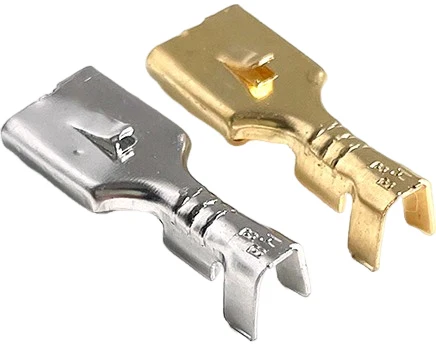 50/100/200/500 Pcs Brass 6.3MM Female Spade Crimp Terminal Brass Wire Connector For Car Relay DJ623-E6.3B H62