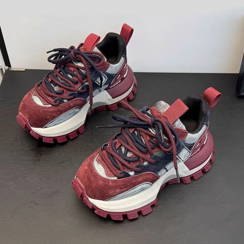 

Cozy Winter Chunky Boots for Petite Women New Two Tone Thick Sole Sneakers with Faux Fur Lining Slimming Comfortable Streetwear​