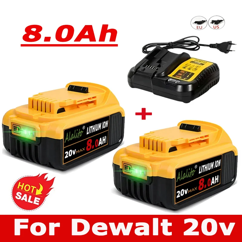 

Original 20V 8.0Ah battery For DeWalt 20 Volt Power Tool battery DCB200 DCB184 DCB203 DCB205 Replacement lithium batteie