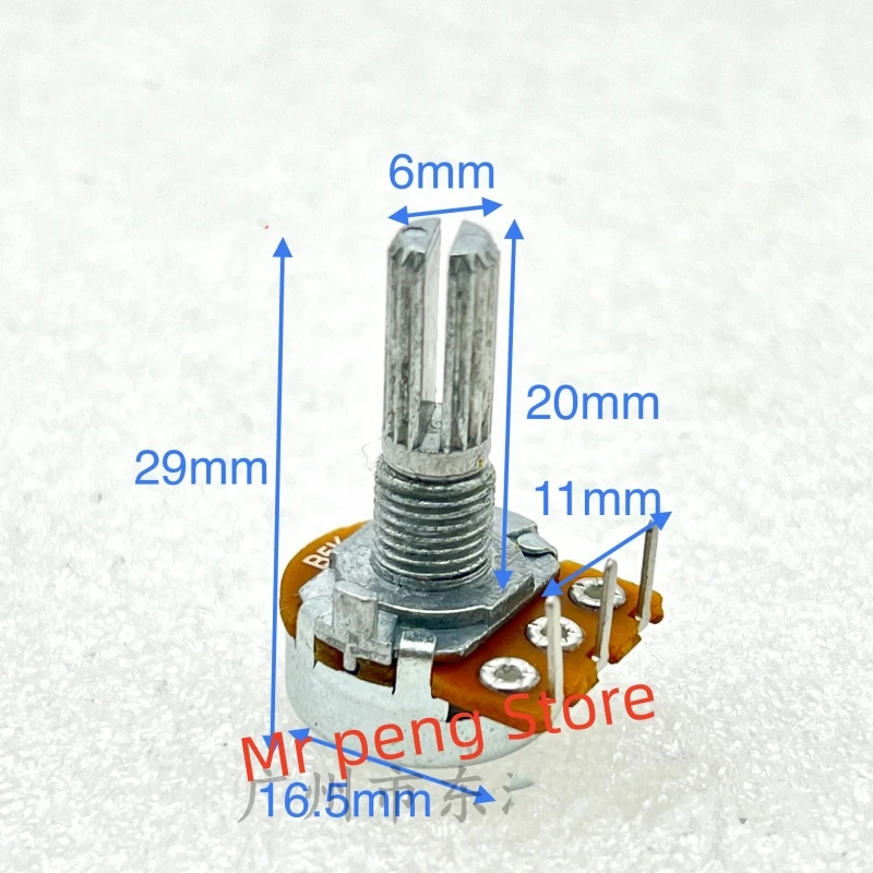 1pcs ALPHA RV16 internal bent foot Potentiometer 5K with 40 step shaft length 20MM