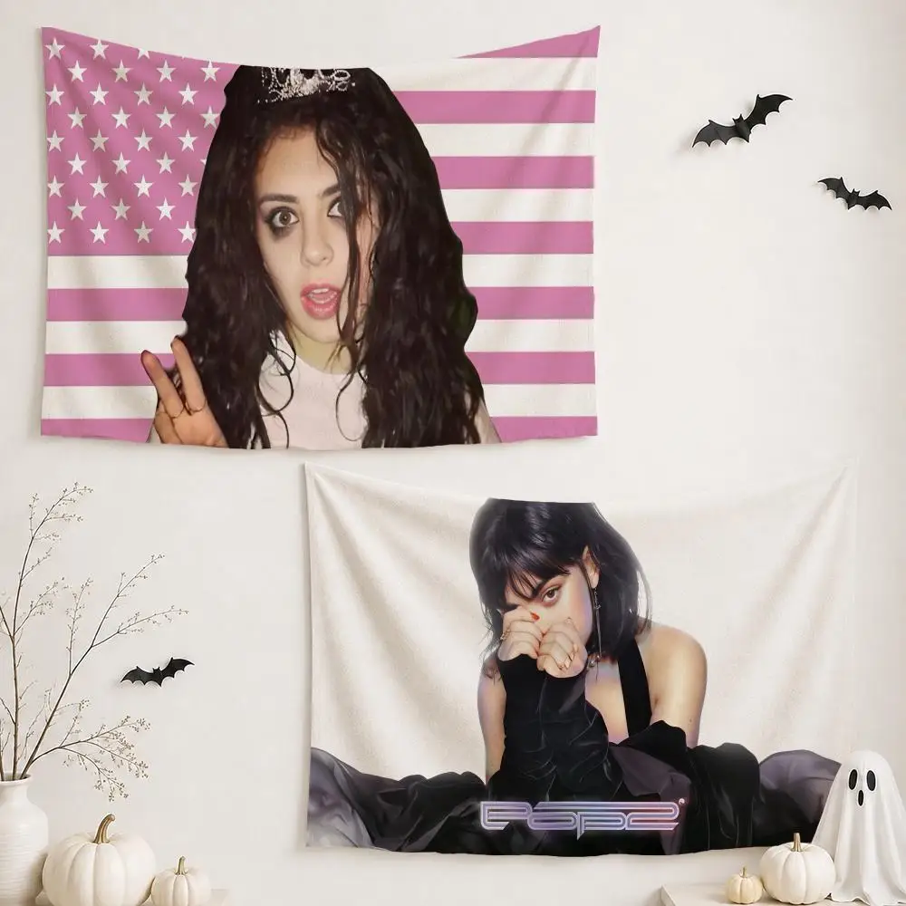 Singer C-Charli XCX				 Tapestry Wall Hanging Tapestry Aesthetic Room Decor Banners for Bedroom Living Room Outdoor Party