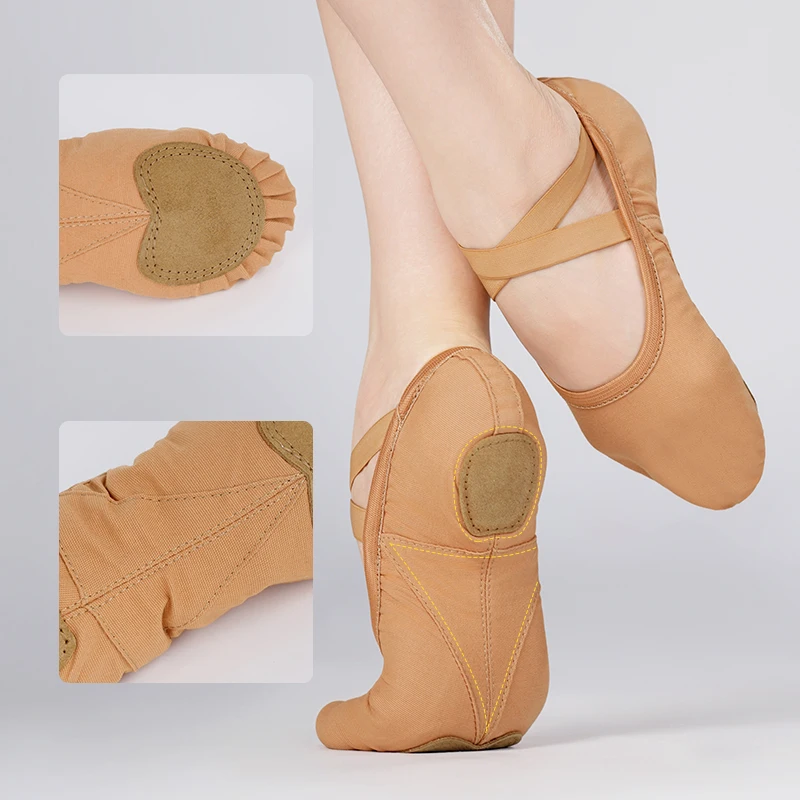 Ballerine per le donne scarpe da ballo per balletto con suola divisa pantofole da ballo per pratica di balletto elastico per adulti