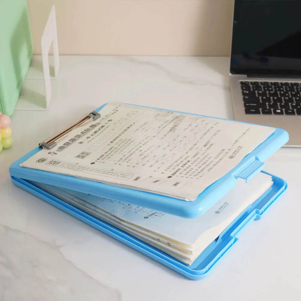 A4 file storage box folder writing pad test paper file data storage and sorting artifact office document sorting folder