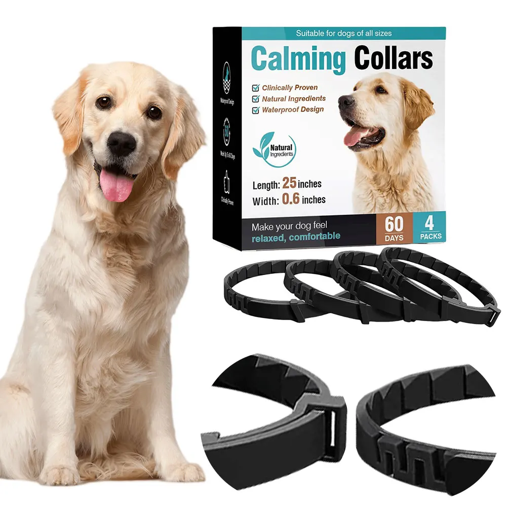 3/4 Pack Appeasing Calming Collar Stress and Anxiety Relief Natural Calm Relax Soothing Collars Adjustable for Dogs/Cats