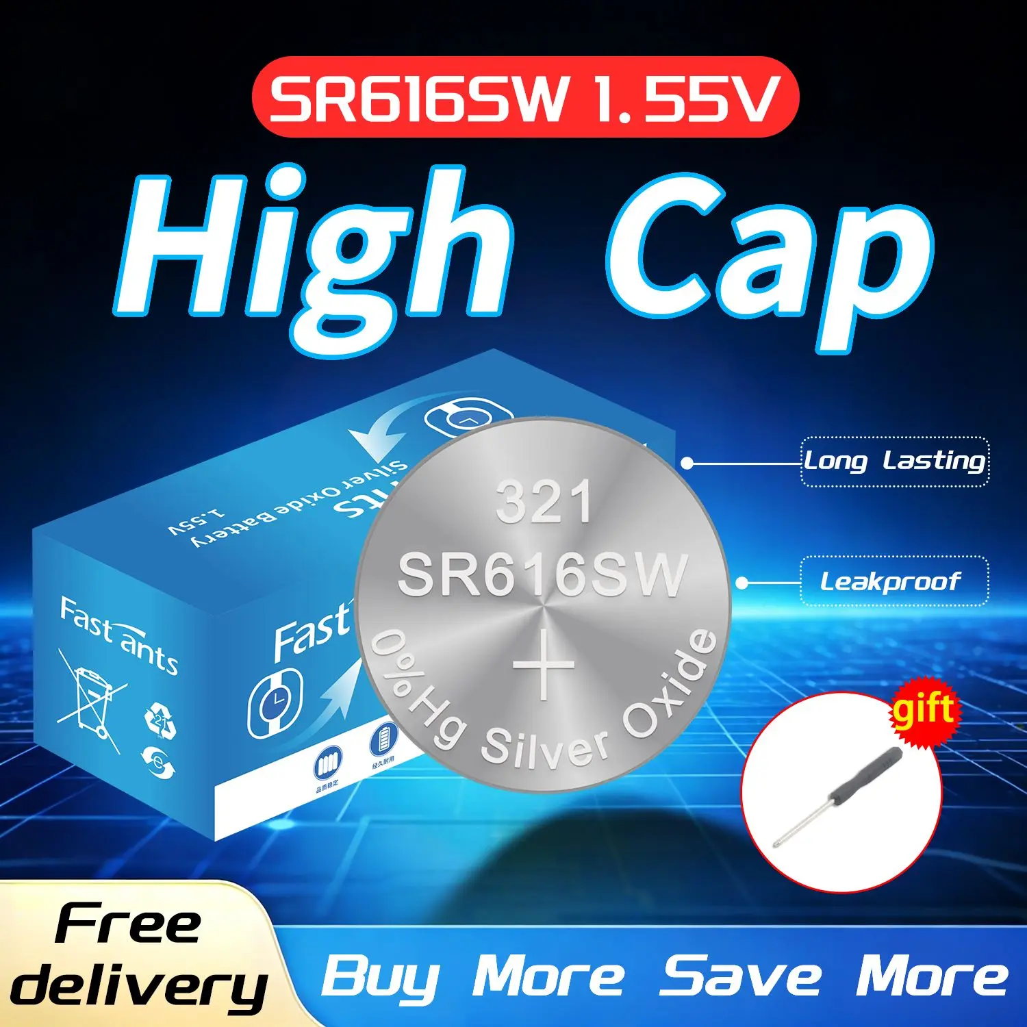 Original SR616SW 321 1.55V Silver Oxide Button Cell Watch Battery Replacement for Quartz Watch Wristwatch