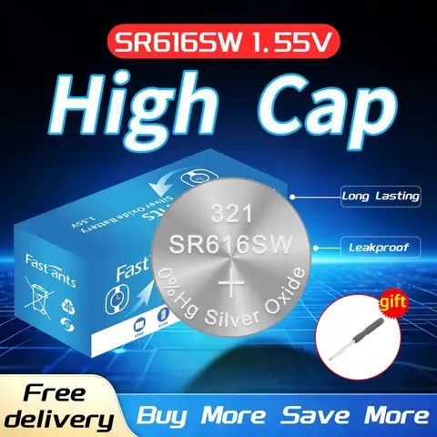Original SR616SW 321 1.55V Silver Oxide Button Cell Watch Battery Replacement for Quartz Watch Wristwatch