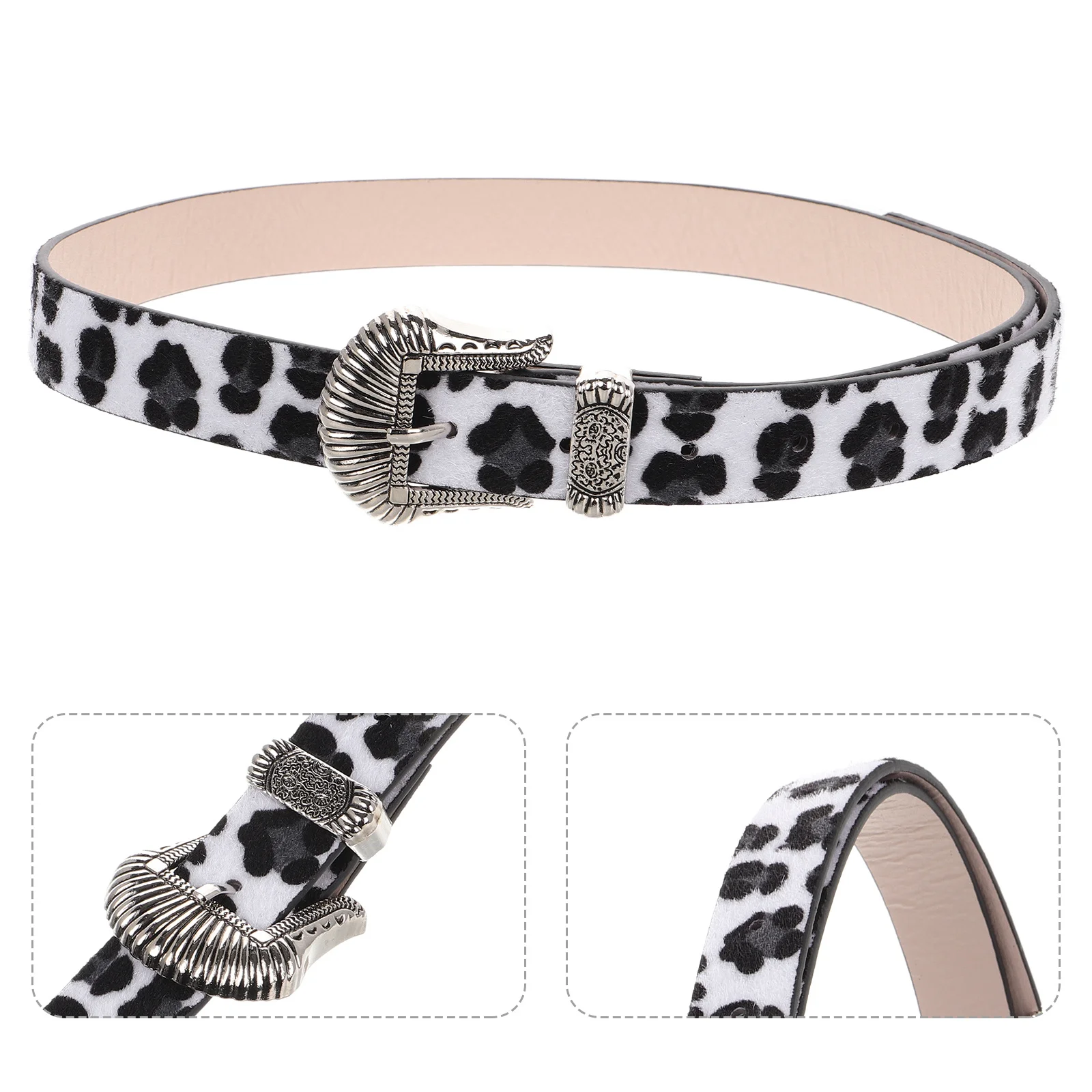 

Leopard Print Vintage Western Belt Adjustable Imitation Casual Buckle Waistband Women Fashion Belt Western Belts