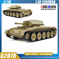 Coolbank Uk Crusader 1/16 Rc Tank G2078 Full Proportion Remote Control Tank with Smoke 360 ° Turret Military Model Boy's Toys