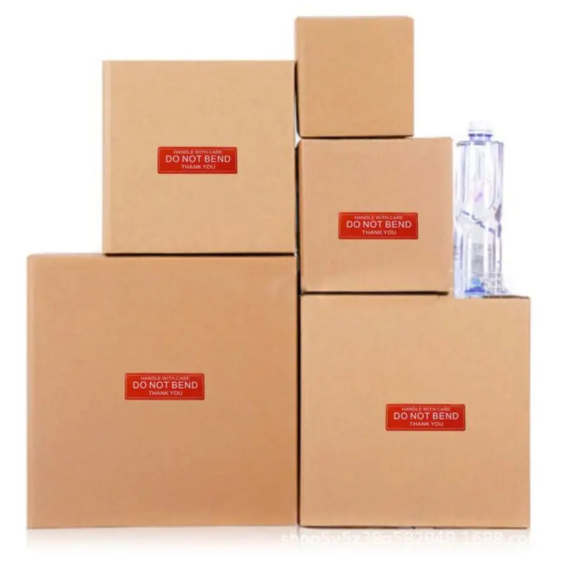 150 و قطعة/لفة ملصق تحذير مقبض بعناية لا تنحني 2.5x7.5 سنتيمتر التعبئة والتغليف تذكير تسميات