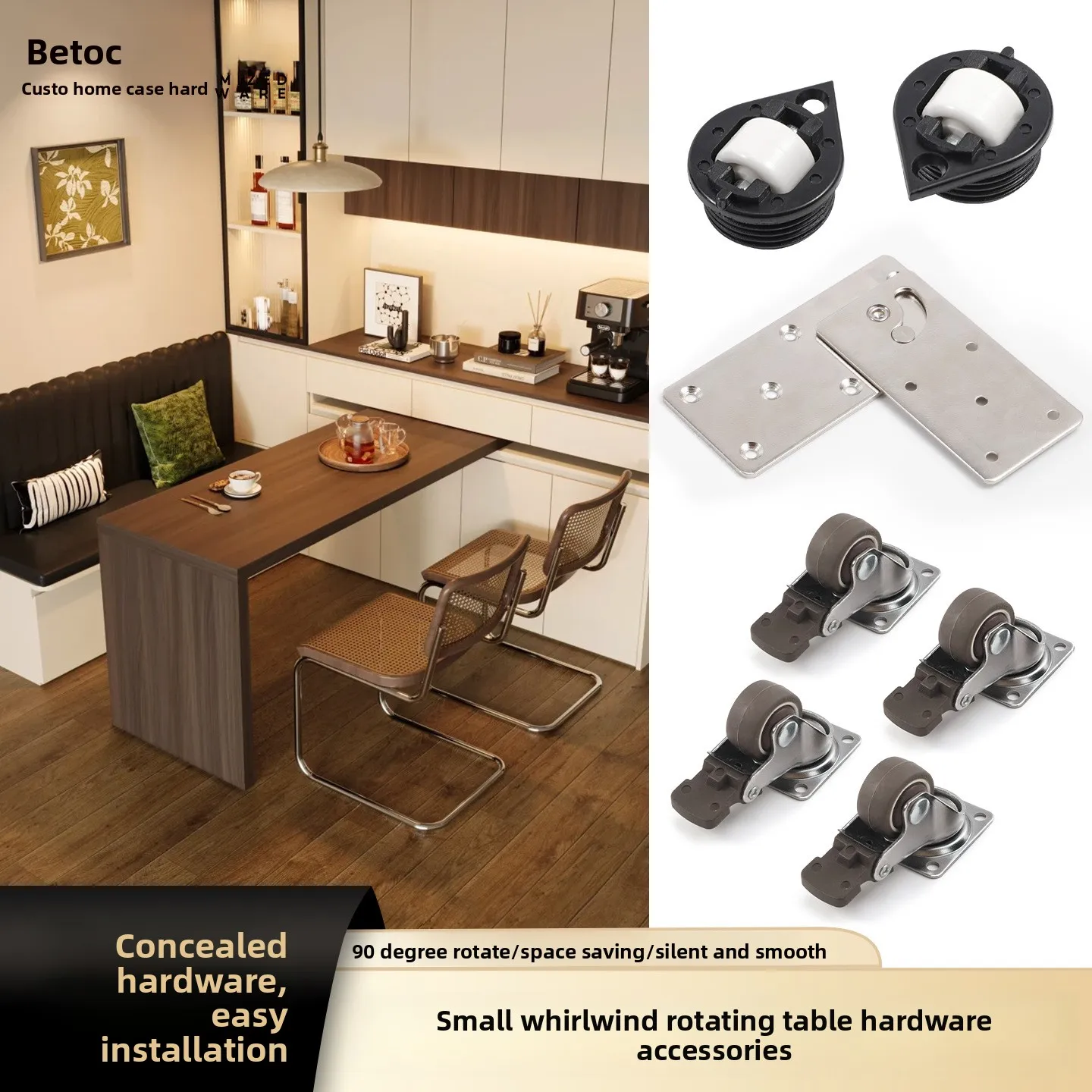 Folding Rotating Table Storage Table Connector, Multi-Functional Furniture hardware, Small Whirlwind hardware Accessories