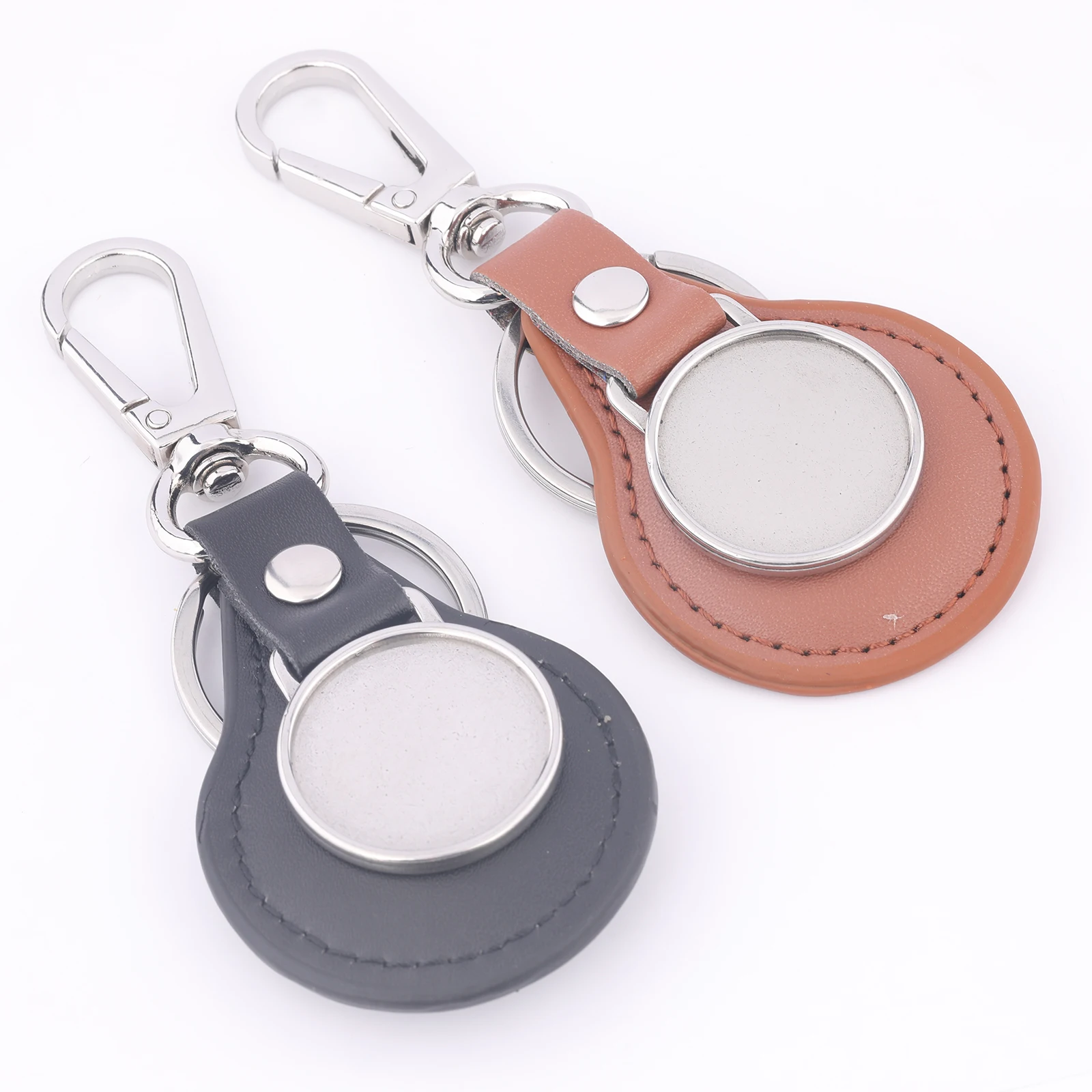 2 шт., нержавеющая сталь, подходит для ключей с кабошоном, 25 мм, заготовки для основания, поворотная застежка «сделай сам», брелок для ключей, аксессуары для изготовления ювелирных изделий