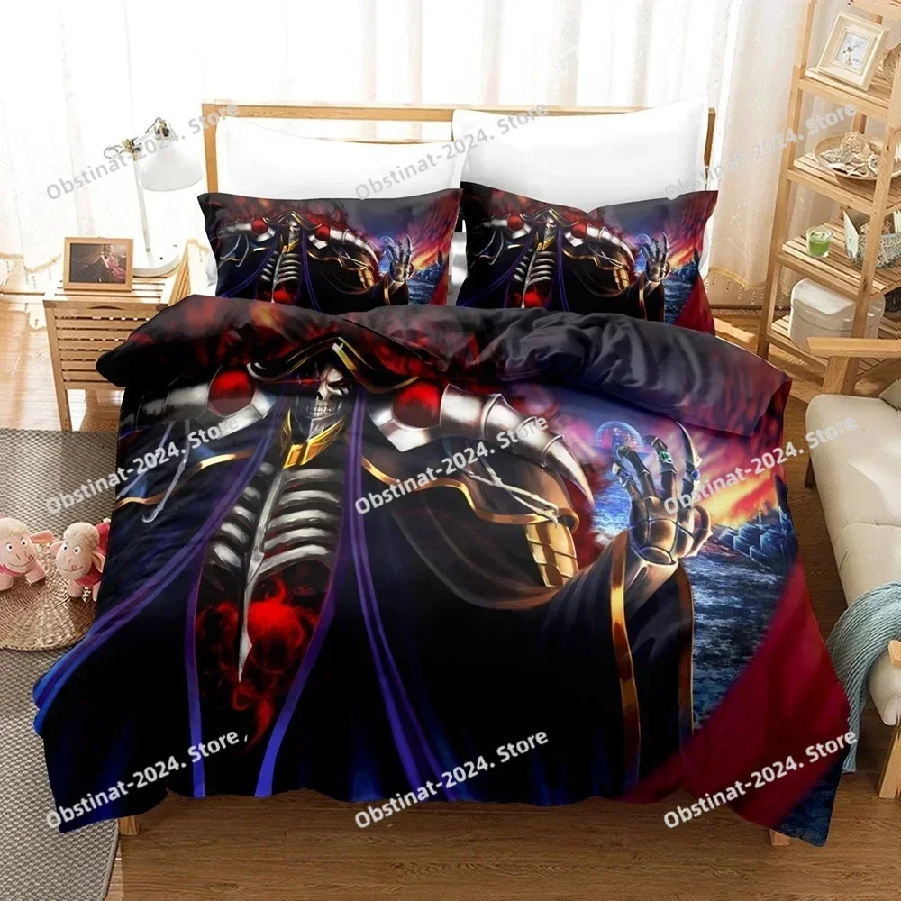 Fashion OVERLORD Anime Bedding Set Printed single Comforter Quilt Bed Cover Duvet Cover Pillow Case 3 Pieces Set Kids Adult Size