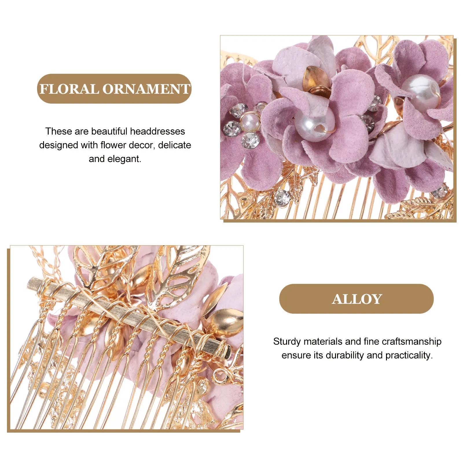 

Набор из 4 свадебных аксессуаров для волос: гребни и заколки с цветочным декором для невест