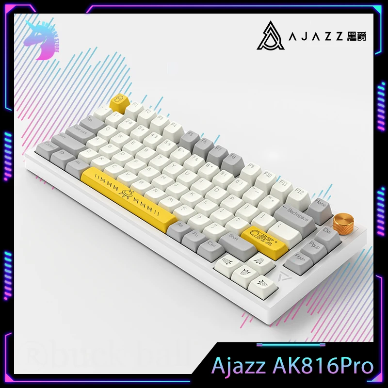 

Клавиатура Ajazz Ak816pro Механическая беспроводная, Usb/2,4g/Bluetooth, 3 режима, 8 клавиш