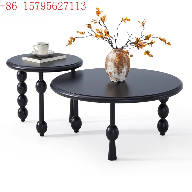 

Yunchen French medieval coffee table living room home new light luxury high-end small apartment solid wood coffee table