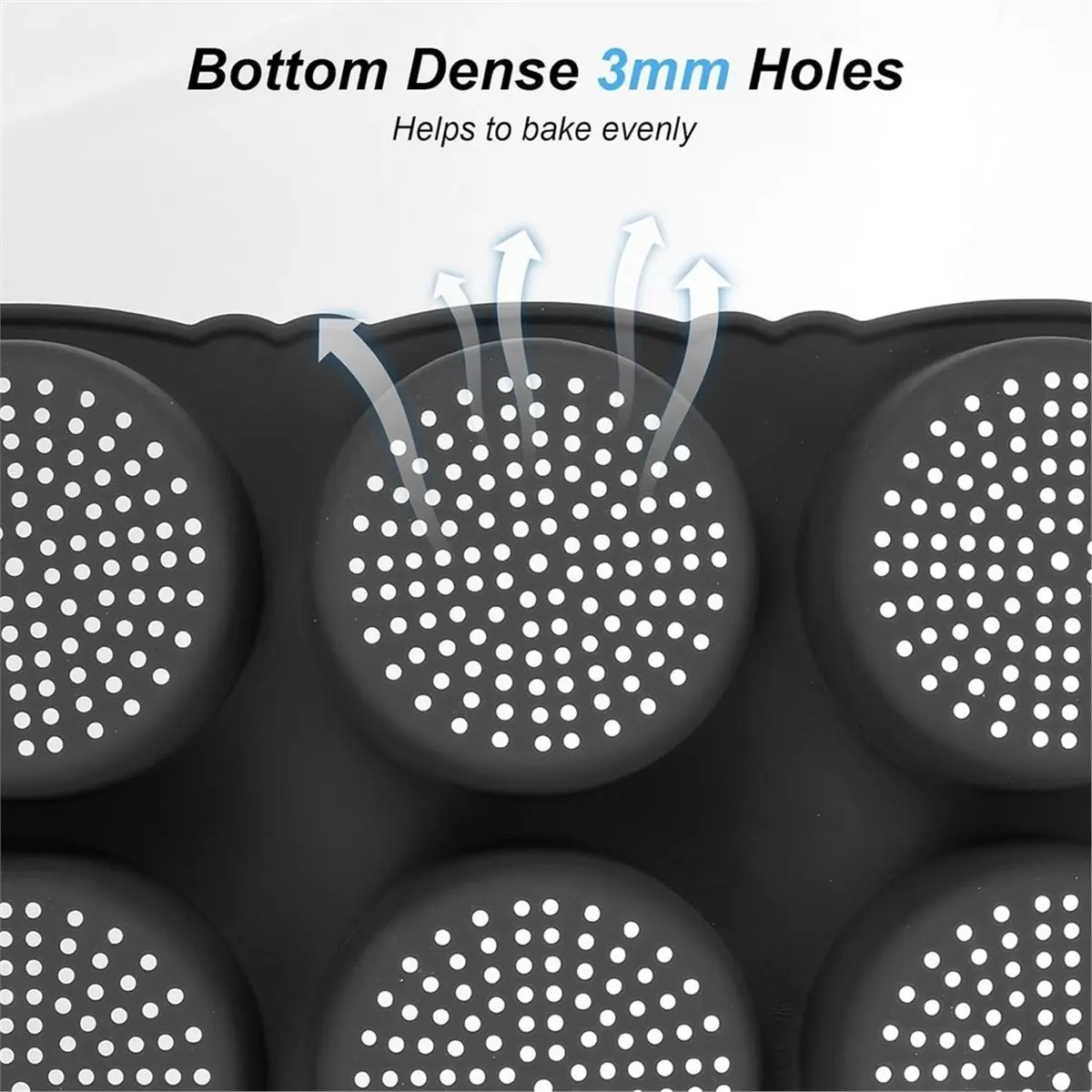 2 Pcs Hamburger Bun Pan, 4 Inch Silicone Hamburger Bun Mold 6 Cup Big Burger Bun Pan for Homemade Buns