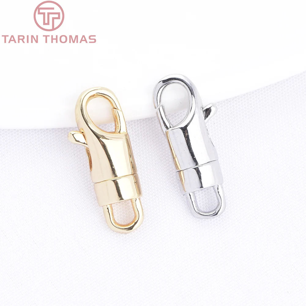 (10138) 4PCS 5x15,5MM 24K Gold Farbe Messing Karabiner Stecker Hohe Qualität DIY Schmuck, der Entdeckungen Zubehör