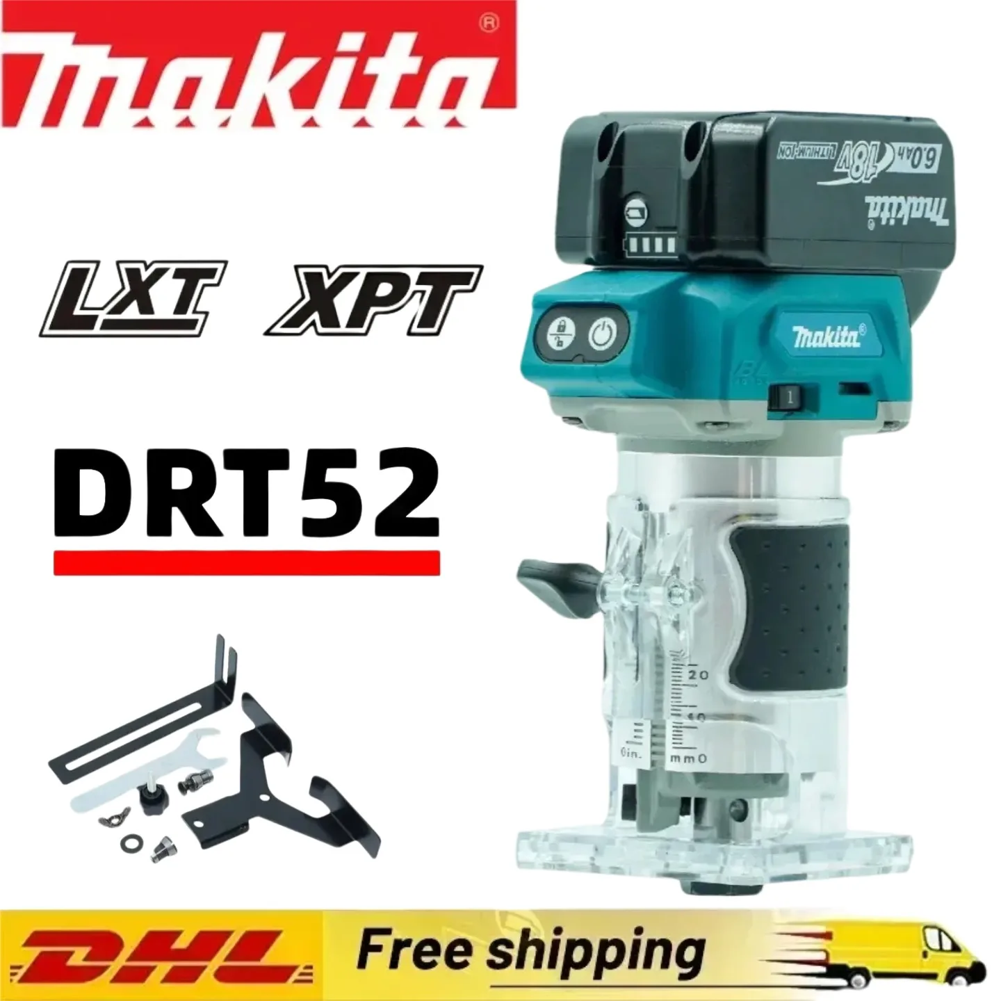 

New Makita DRT52 Cordless Woodworking Trimmer 18V Slotting Multi-function Electric Wood Milling Woodworking Trimmer 18V Battery