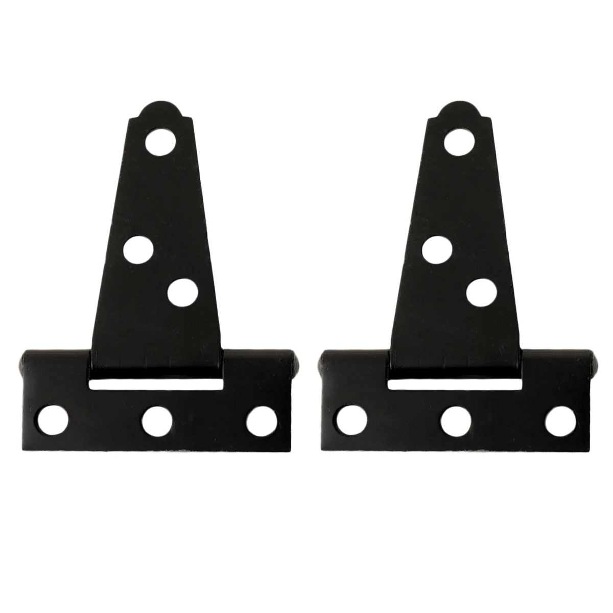 2PCS 2 Inches T Shape Rustproof Iron Light Duty Shed Hinge Gate Strap Hinge Door Gates Hinges Black Wooden Box Mini Hinge