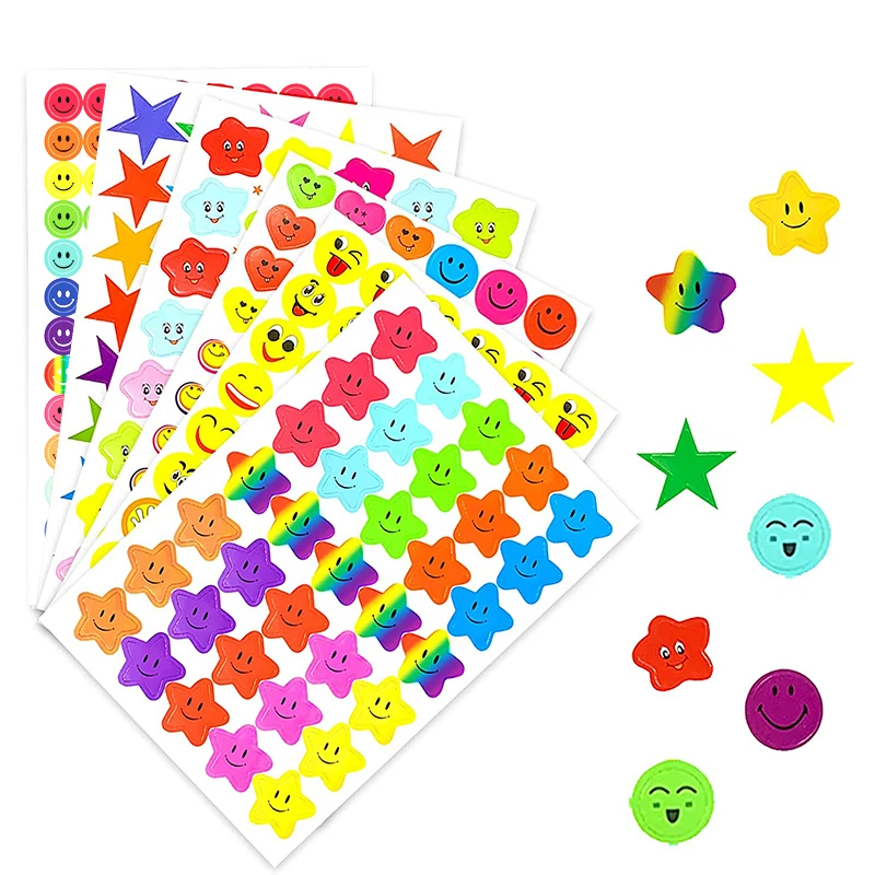 327-2250 Stück Niedliche Notizbuch-Aufkleber Stern Zahlen Buchstaben Belohnungsaufkleber für Lehrer Eltern Kinder Geschenk Spielzeug – Detail 9