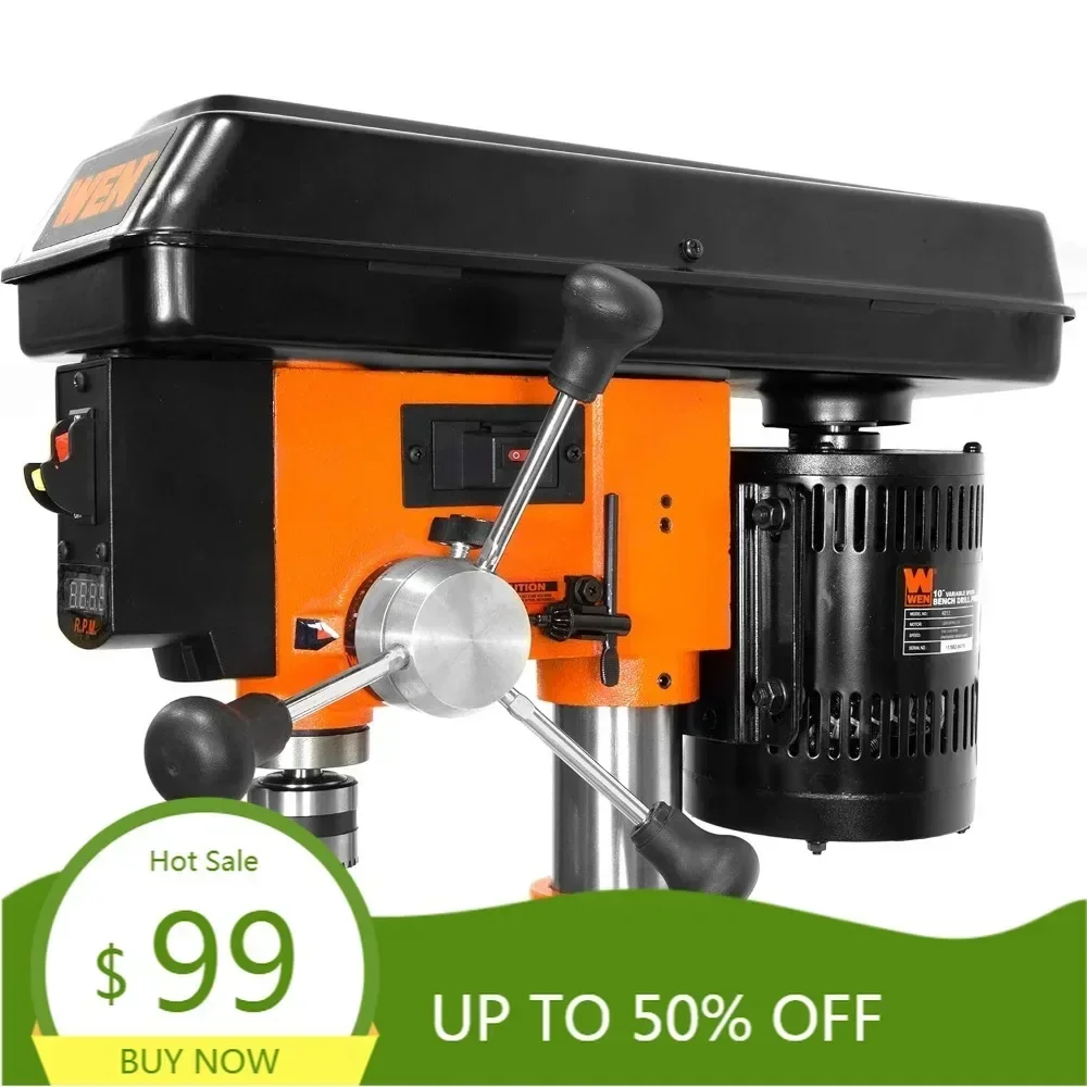 

4212t 5-amp 10-inch variable speed cast iron benchtop drill press with laser