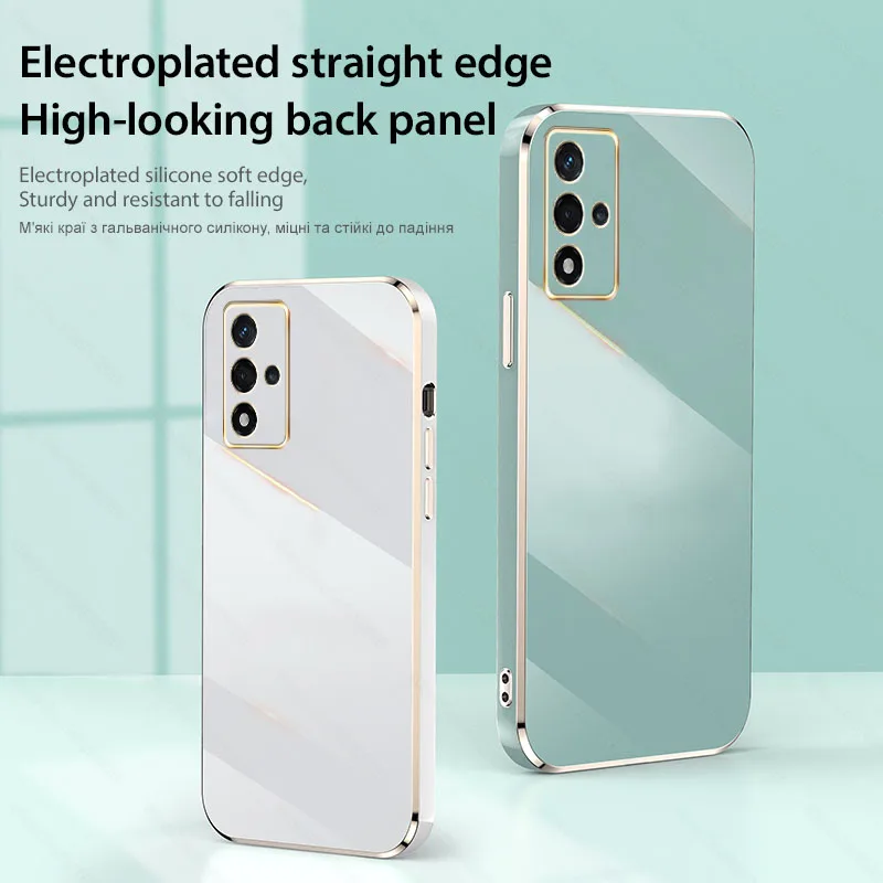 Luxury Plating Case For Samsung Galaxy A54 A14 A53 A52 A52S A13 5G Bumper Shockproof Cover For S23 S22 S21 Ultra Fe Accessories