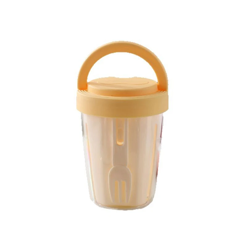 صندوق تخزين الفاكهة مع الصرف والغطاء والشوكة، مختوم، مانع للتسرب وحفظ الطعام الطازج، أدوات مائدة خارجية محمولة للطلاب