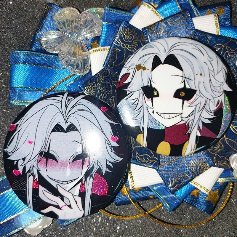 2pcs Cute Cartoon Badges Anime The Freak Circus Pierrot  Brooch Pins Bag Clothing Hat Accessories Jewelry Gifts