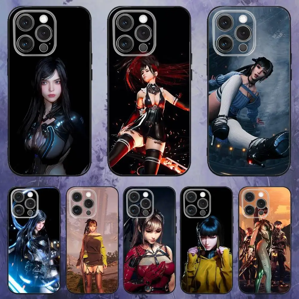 حافظة هاتف Game S-Stellar Blade لهاتف iPhone 17,16,15,14,13,12,Pro,Max,Plus,E,SE4,Air,Mini Black Soft Box