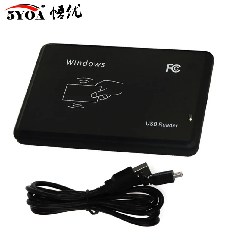 5YOA RFID Reader USB Port EM4100 TK4100 125khz ID IC 13.56mhz S50 S70 Contactless Card Support Window Linux