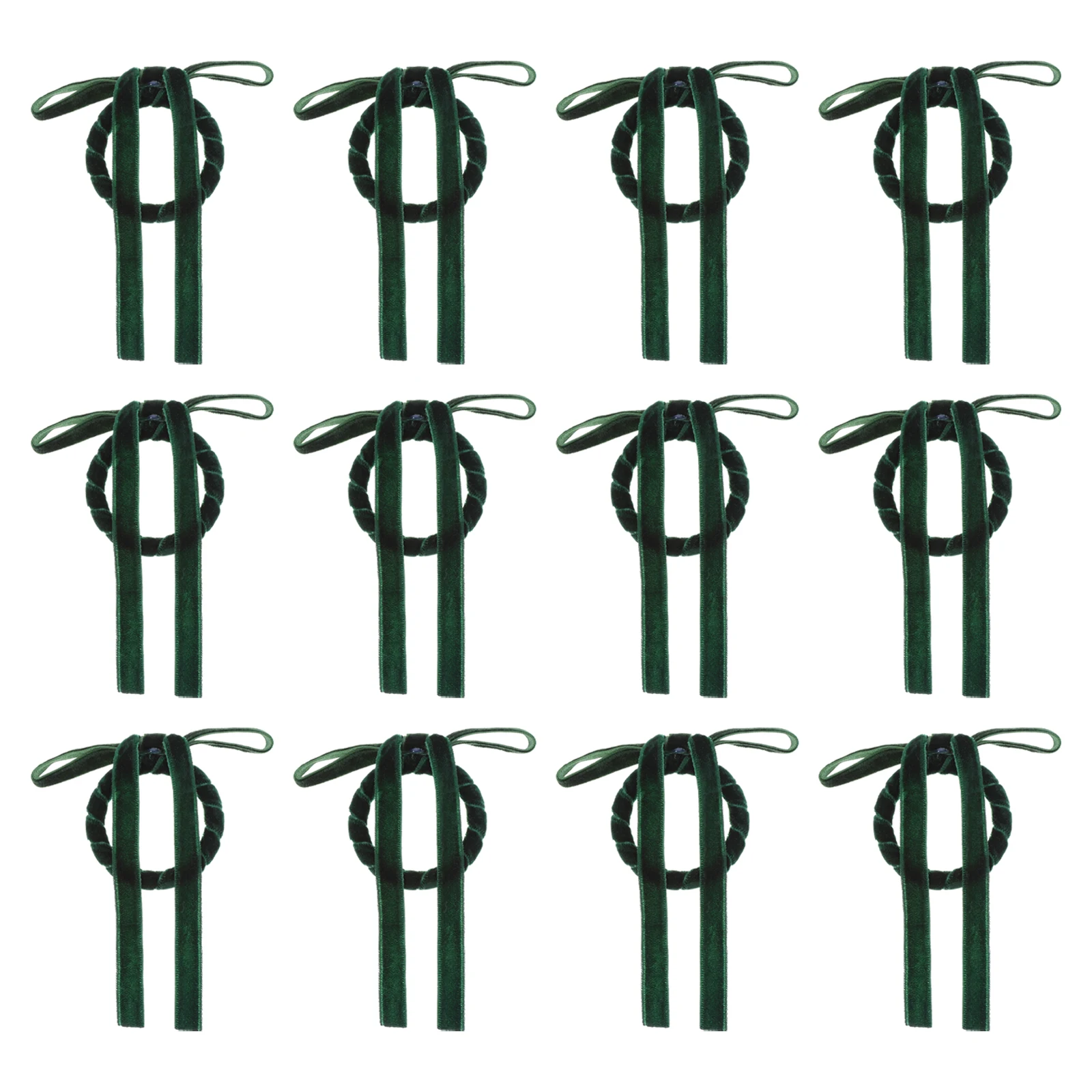 

12pcs Napkin Rings Green Vintage Christmas Bow Dinner Party Wedding Holiday Tableware Serviette Holder Soft Touch Buckle For