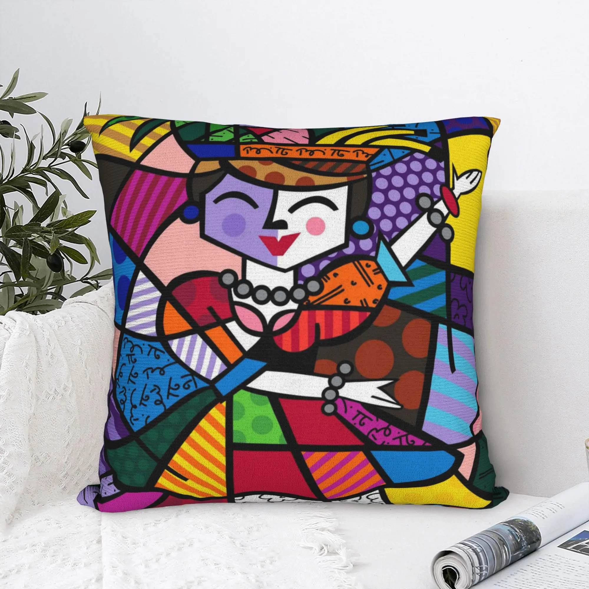 B-BrittoES Pillow Cover  Retro Trendy Pillow Case For Sofa Car Home Decor Print Cushion Cover Gift