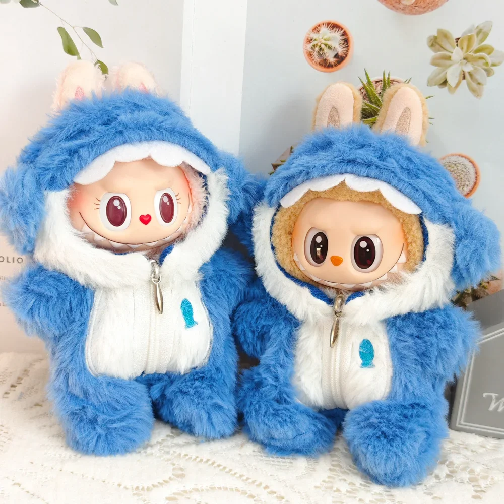 

Anime Labubu Doll'S Clothes Pendant Cut Cartoon Generation 1/2 Plush Shark Suit onesie Decoration for Accessories Gifts