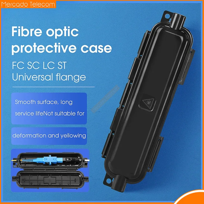 

10pcs FTTH Drop Optical Fiber Protection Box Cable Rotection Box with SC Adapter Type Waterproof Protected Box